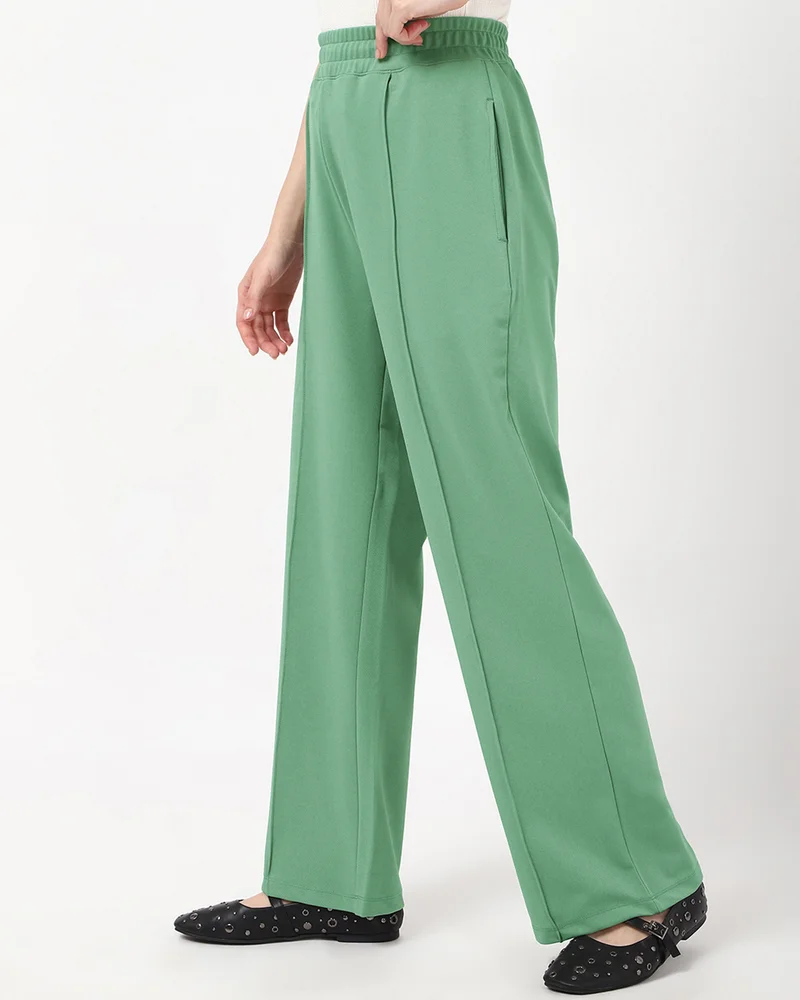 bewakoof Women's Light Green Track Pants